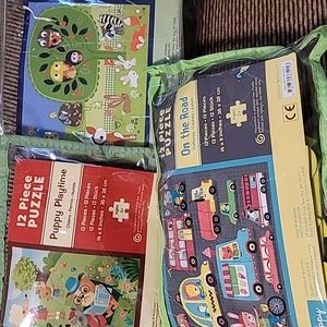 3 mudpuppy 12 piece puzzles sold as a bundle